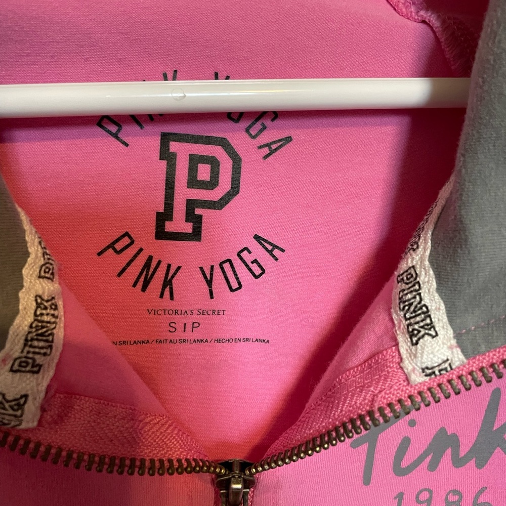 Victoria Secret Pink Gray and Pink 3/4 Zip Up Sweatshirt - Picture 5 of 5